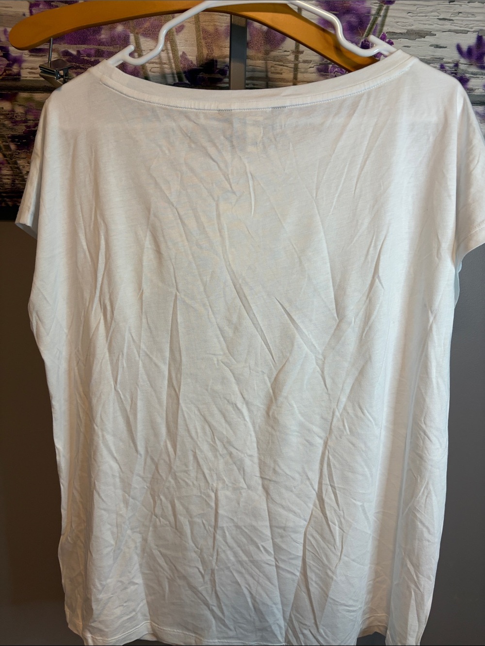 Lauren Ralph Lauren White Tee with Blue Nautical Sketch Cotton-Modal Size XL NWT - Picture 7 of 8